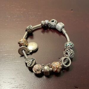 Pandora bracelet with charms
